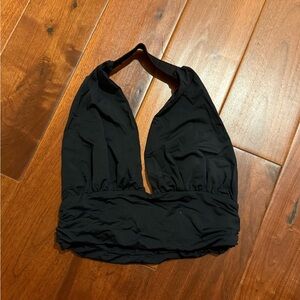 Princess Polly Black Cropped Halter Top